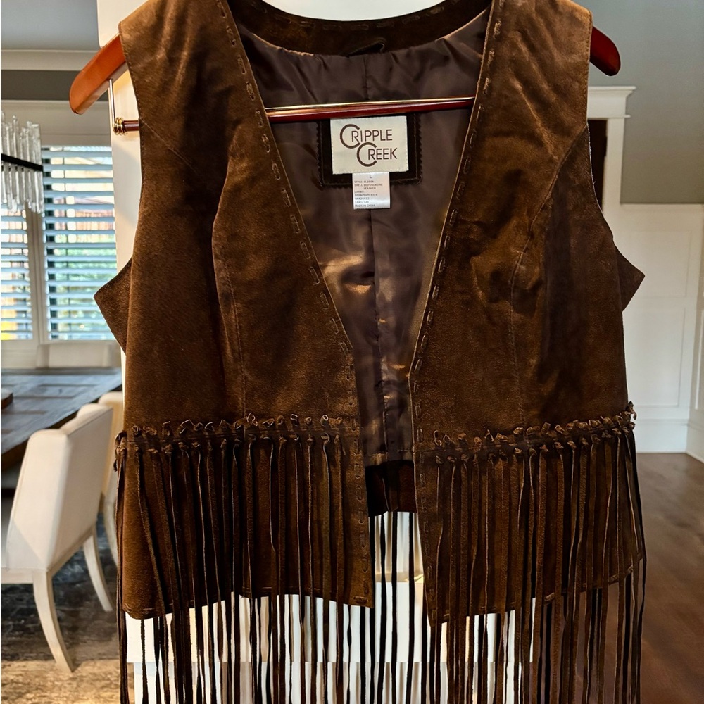 Brown Fringe Woman’s Leather Vest